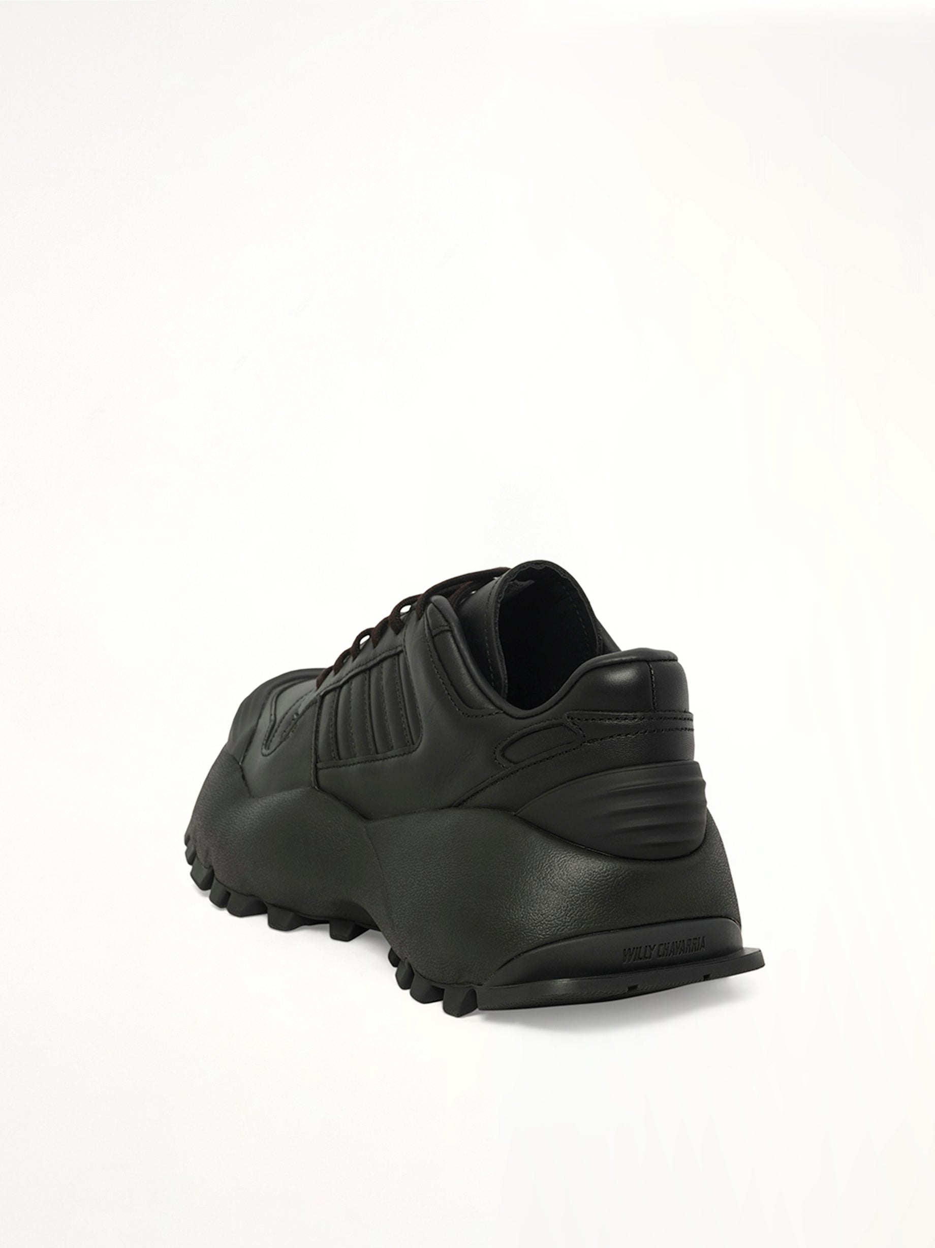 Adidas x Chavarria Forum Combat Sneaker in Black Back View | WILLY CHAVARRIA