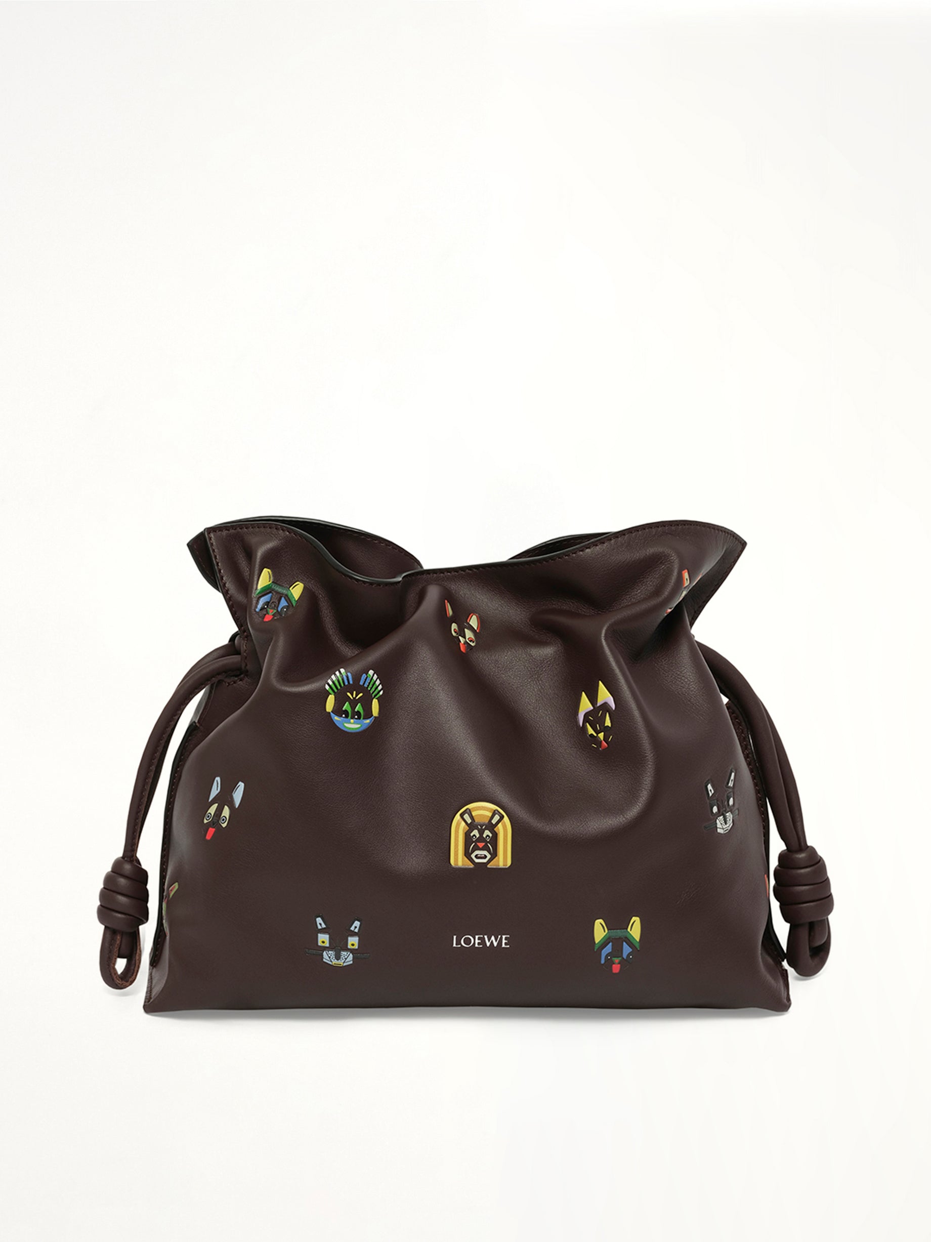 Flamenco Clutch Allover Cats Medium Bag in Brown