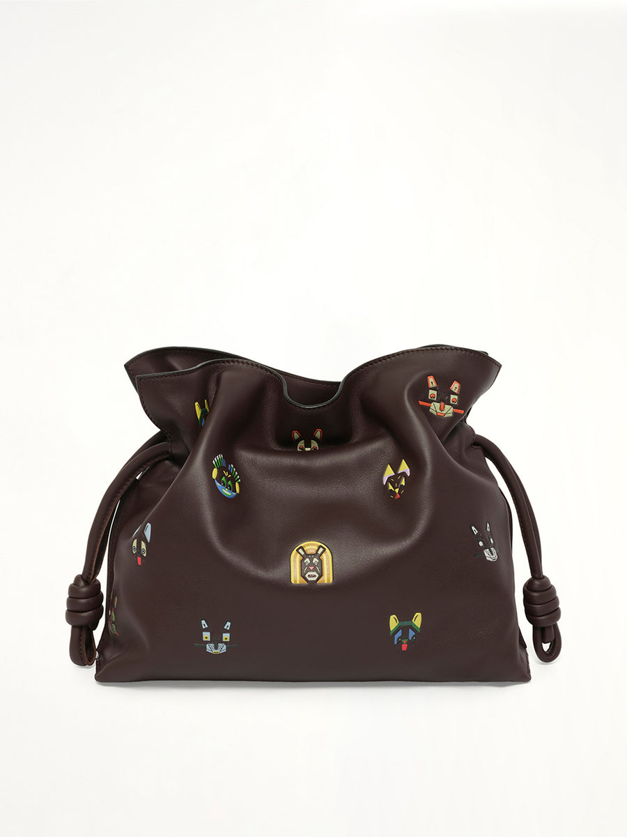 Flamenco Clutch Allover Cats Medium Bag in Brown