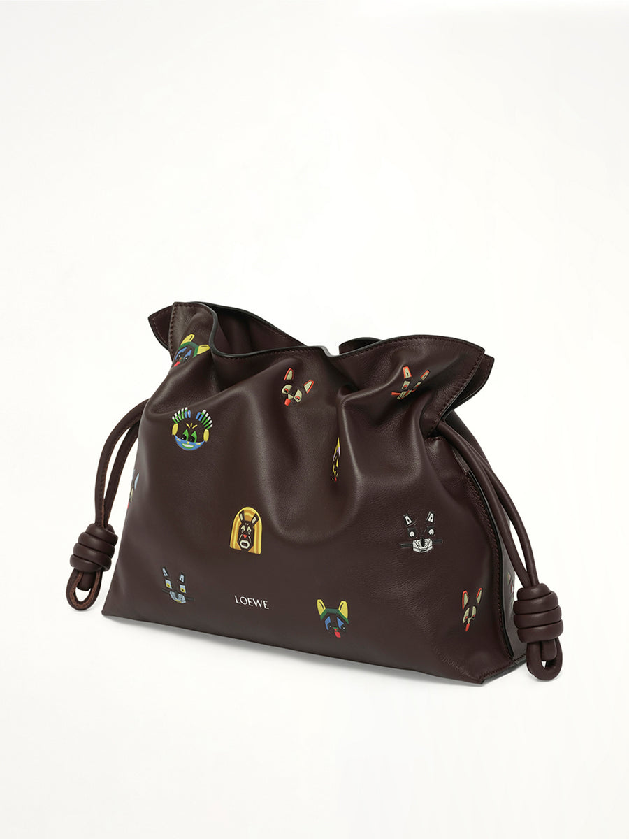 Flamenco Clutch Allover Cats Medium Bag in Brown
