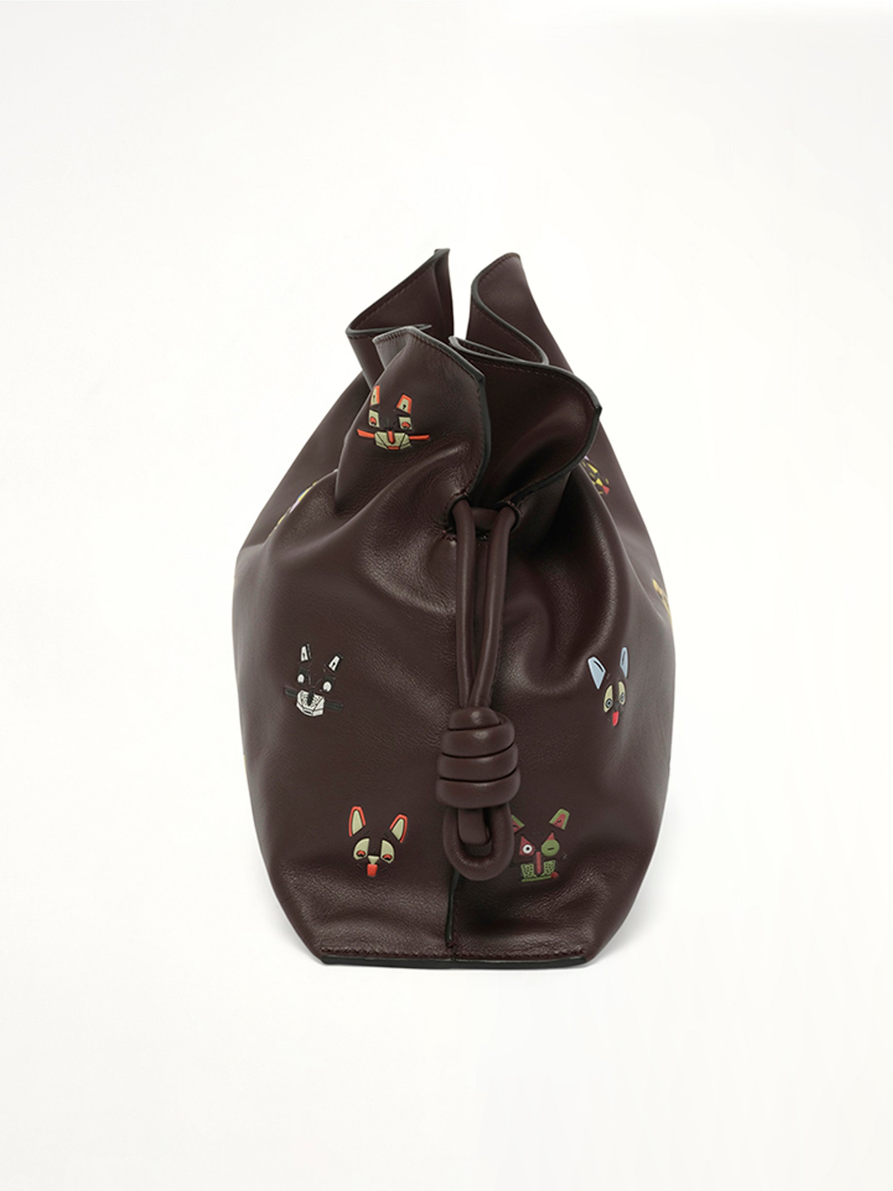Flamenco Clutch Allover Cats Medium Bag in Brown