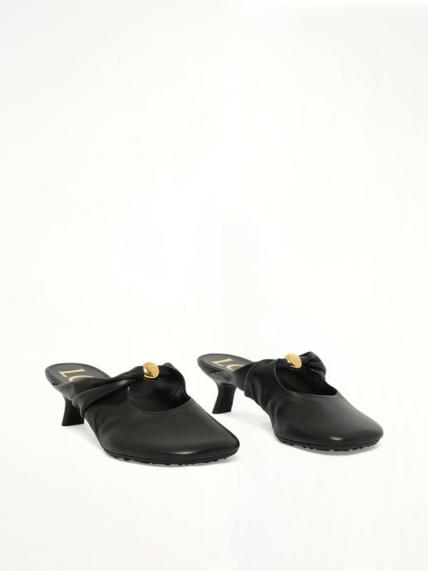 Pebble Soft Mule 45H in Black Front View | LOEWE
