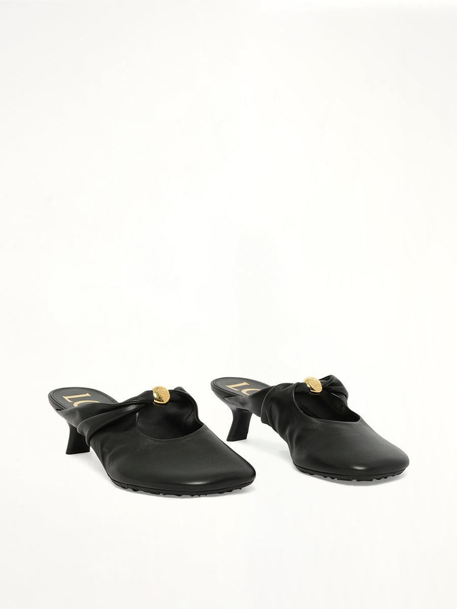 Pebble Soft Mule 45H in Black Front View | LOEWE