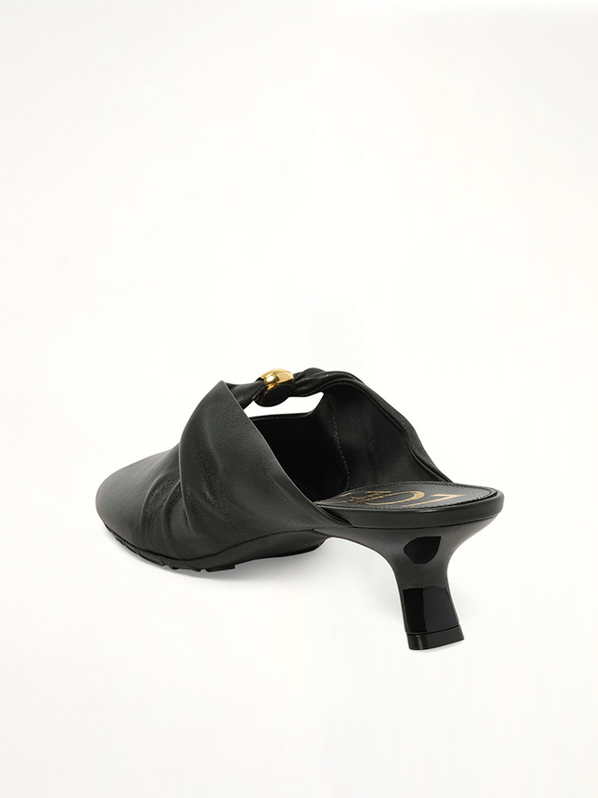 Pebble Soft Mule 45H in Black Back View | LOEWE