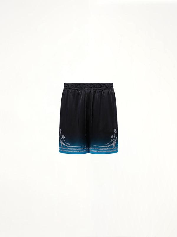 Silk Satin Blades Shorts in Multicolour