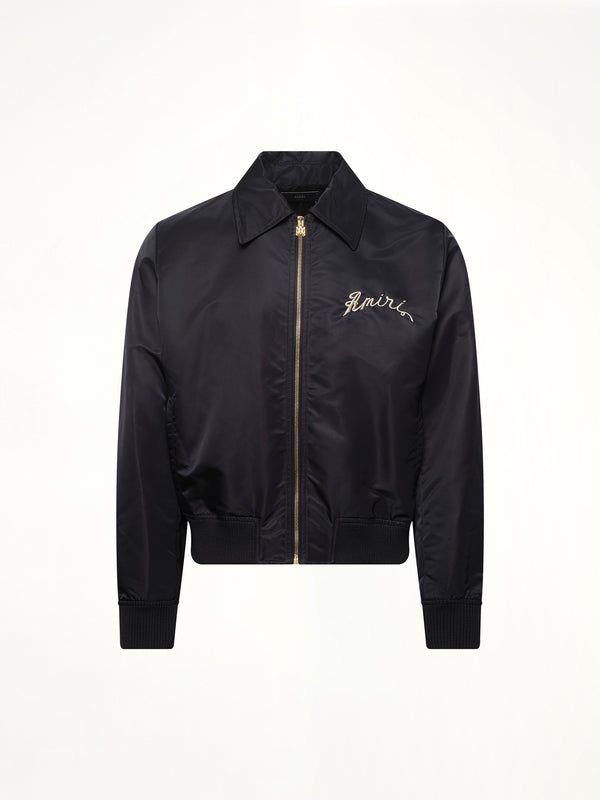 AMIRI Dragon Nylon Bomber in Black