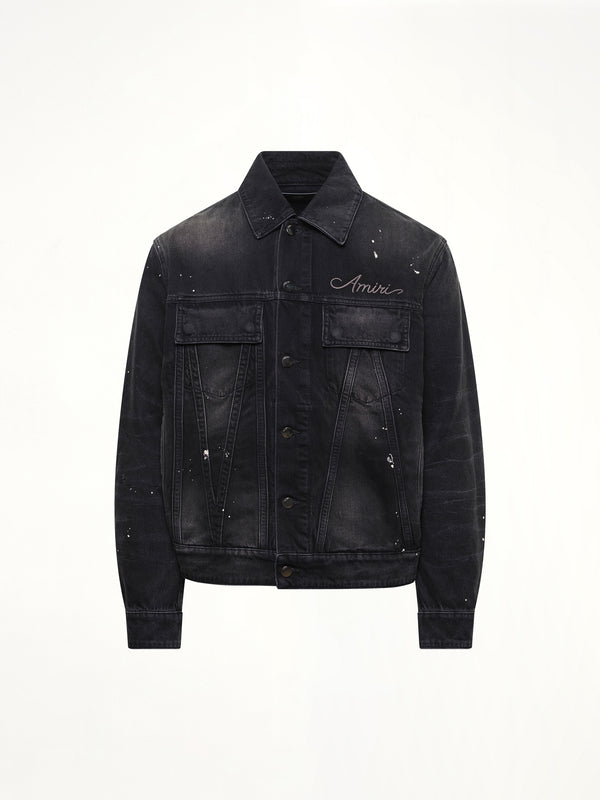 Bleach Bandana Denim Jacket in Faded Black