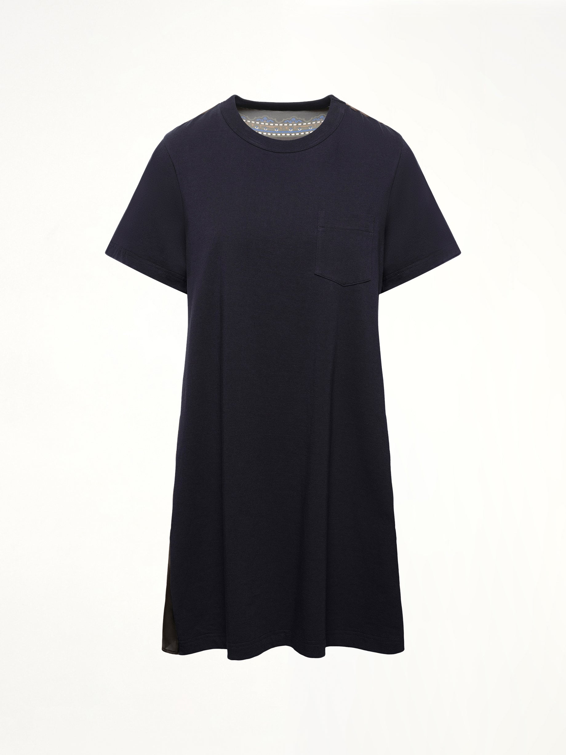 Paisley Print x Cotton Jersey Dress in Navy/Khaki