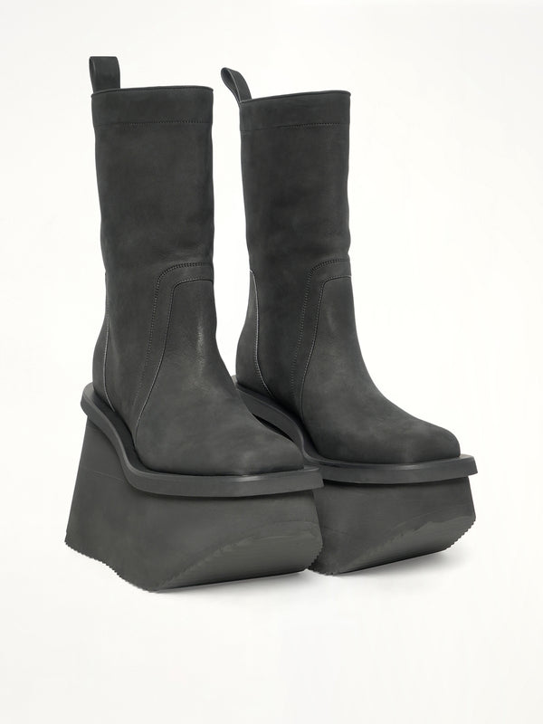 Factory Boots in Black Front View | RICK OWENS