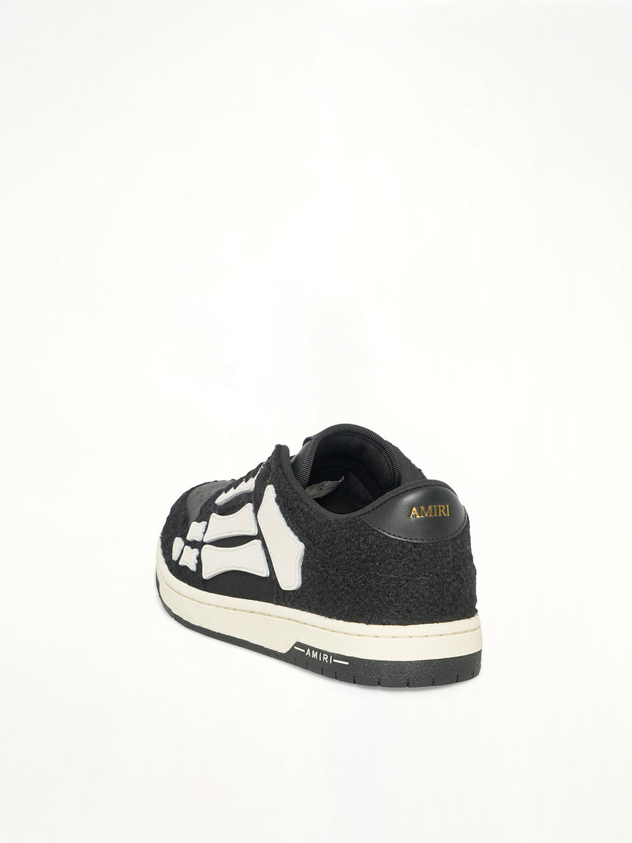 Boucle Skeleton Low Top Sneaker in Black Back View | AMIRI