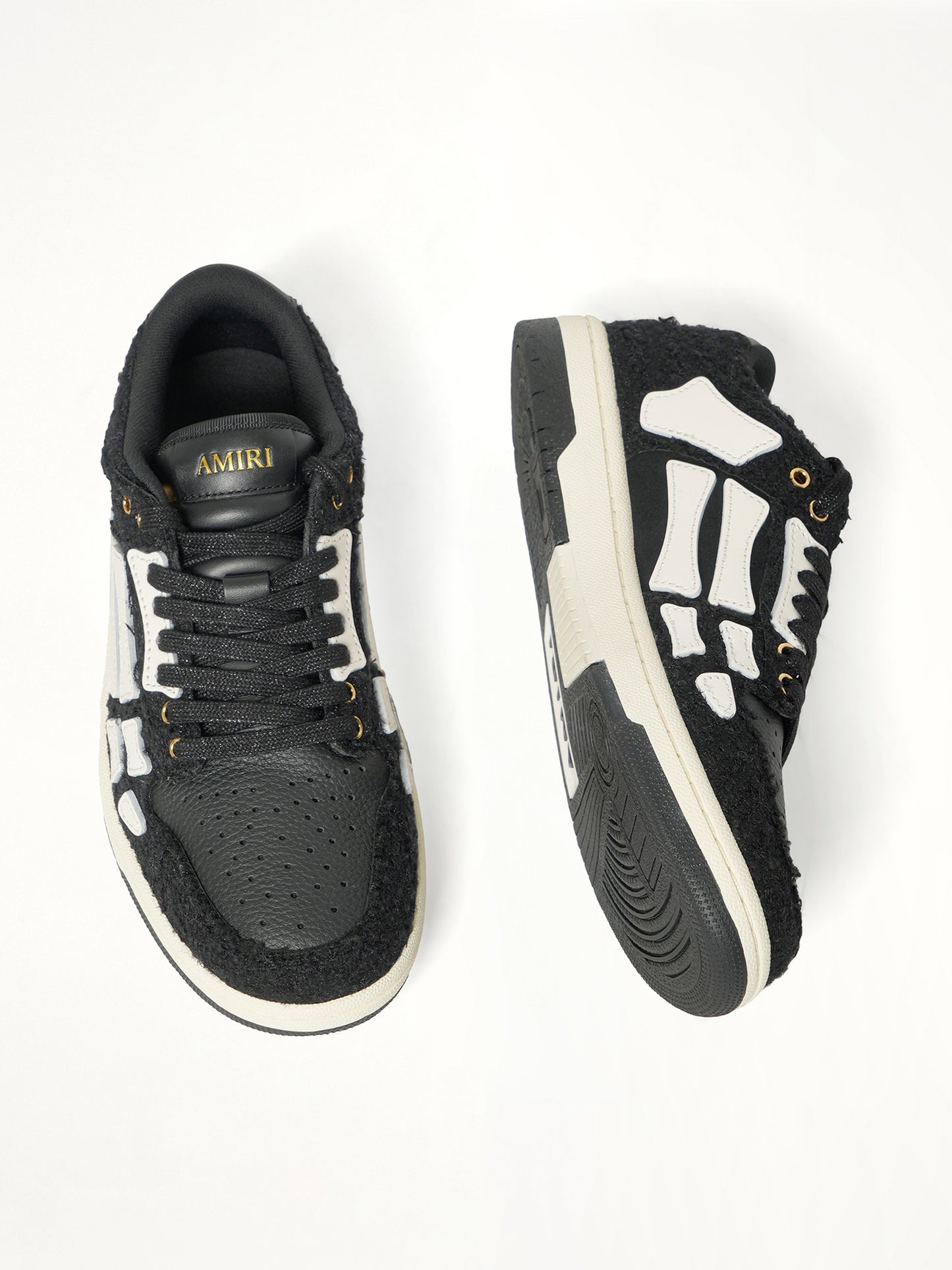 Boucle Skeleton Low Top Sneaker in Black