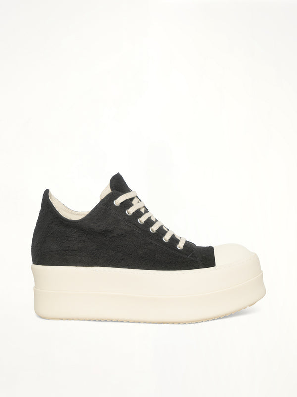 Double Bumper Sneaker in Black/Milk/Milk Side View | RICK OWENS DRKSHDW