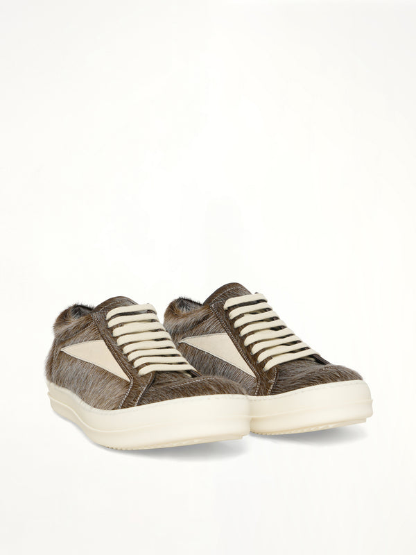 Fur Vintage Sneaks in Indigo/Milk Front View | RICK OWENS