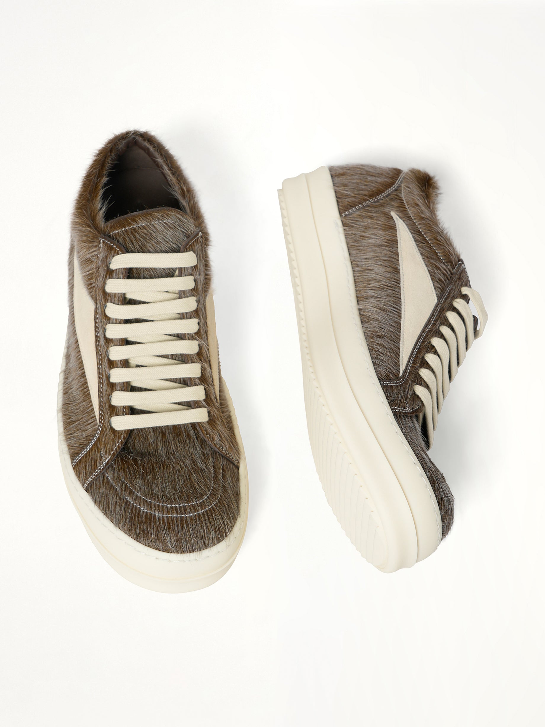 Fur Vintage Sneaks in Indigo/Milk Top View | RICK OWENS