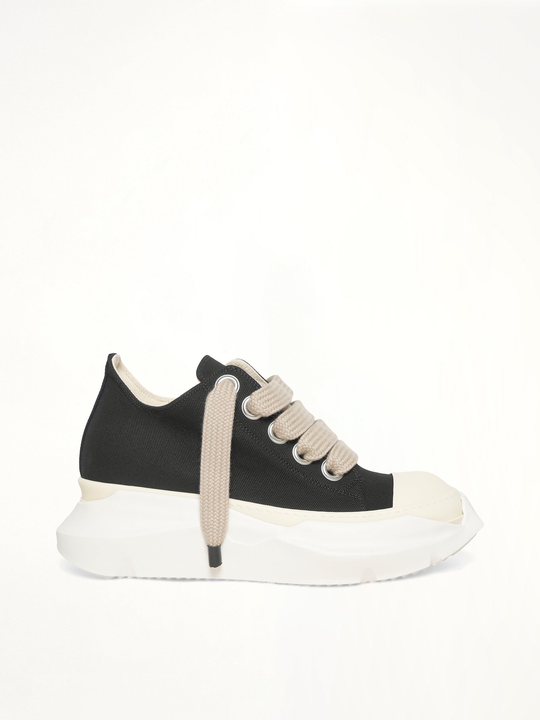 Jumbolace Abstract Low in Black/Milk/Milk Side View | RICK OWENS DRKSHDW