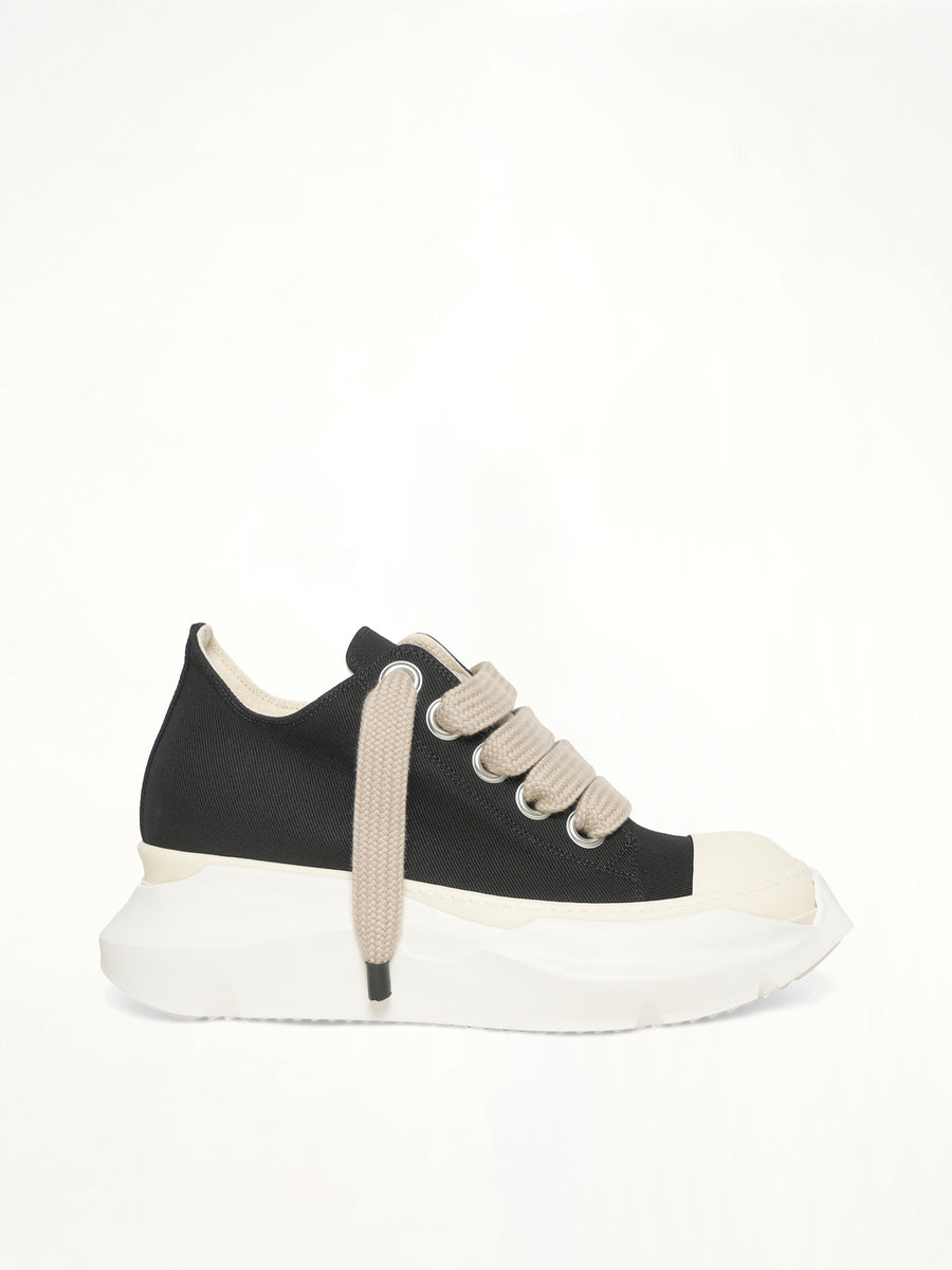 Jumbolace Abstract Low in Black/Milk/Milk Side View | RICK OWENS DRKSHDW