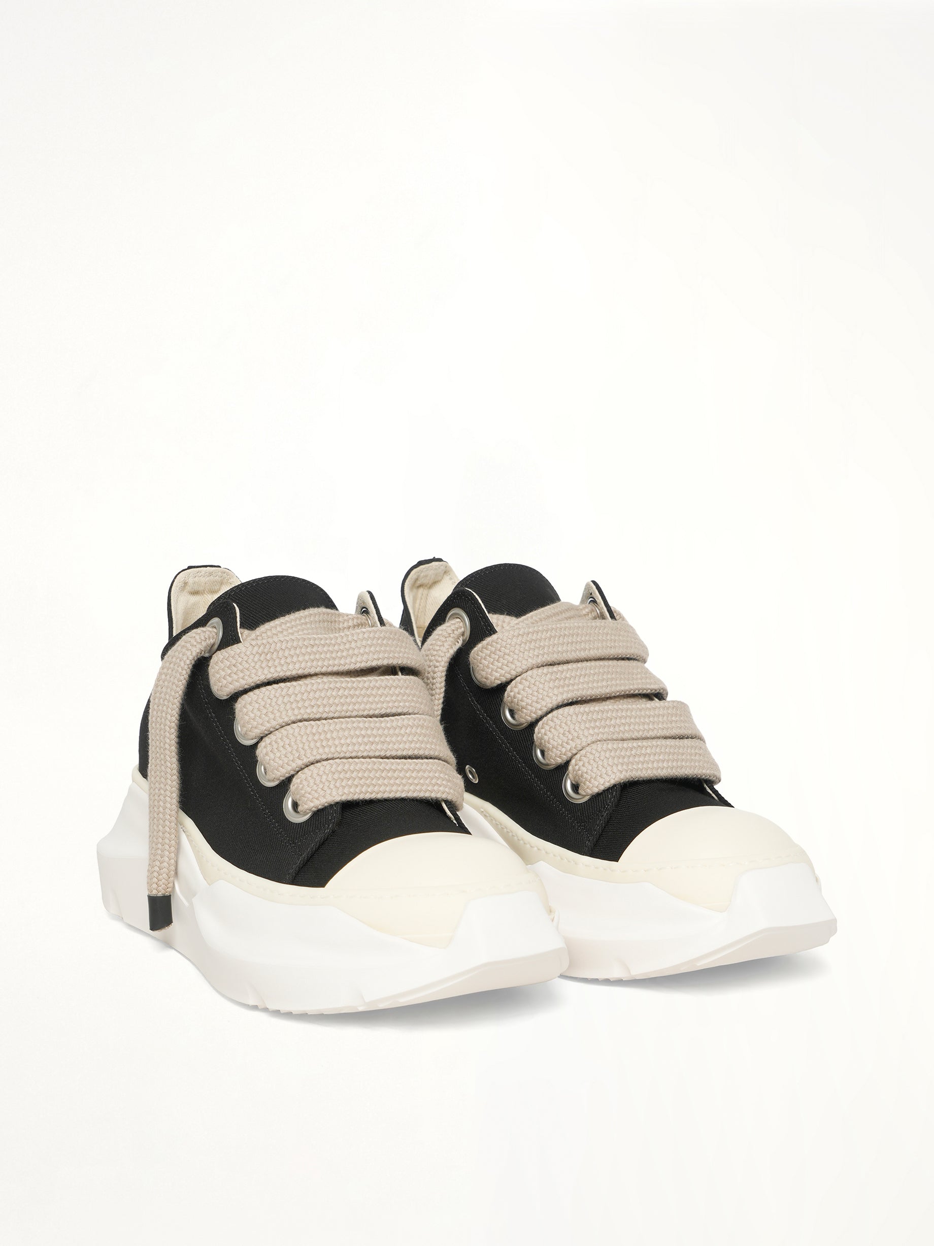 Jumbolace Abstract Low in Black/Milk/Milk Front View | RICK OWENS DRKSHDW