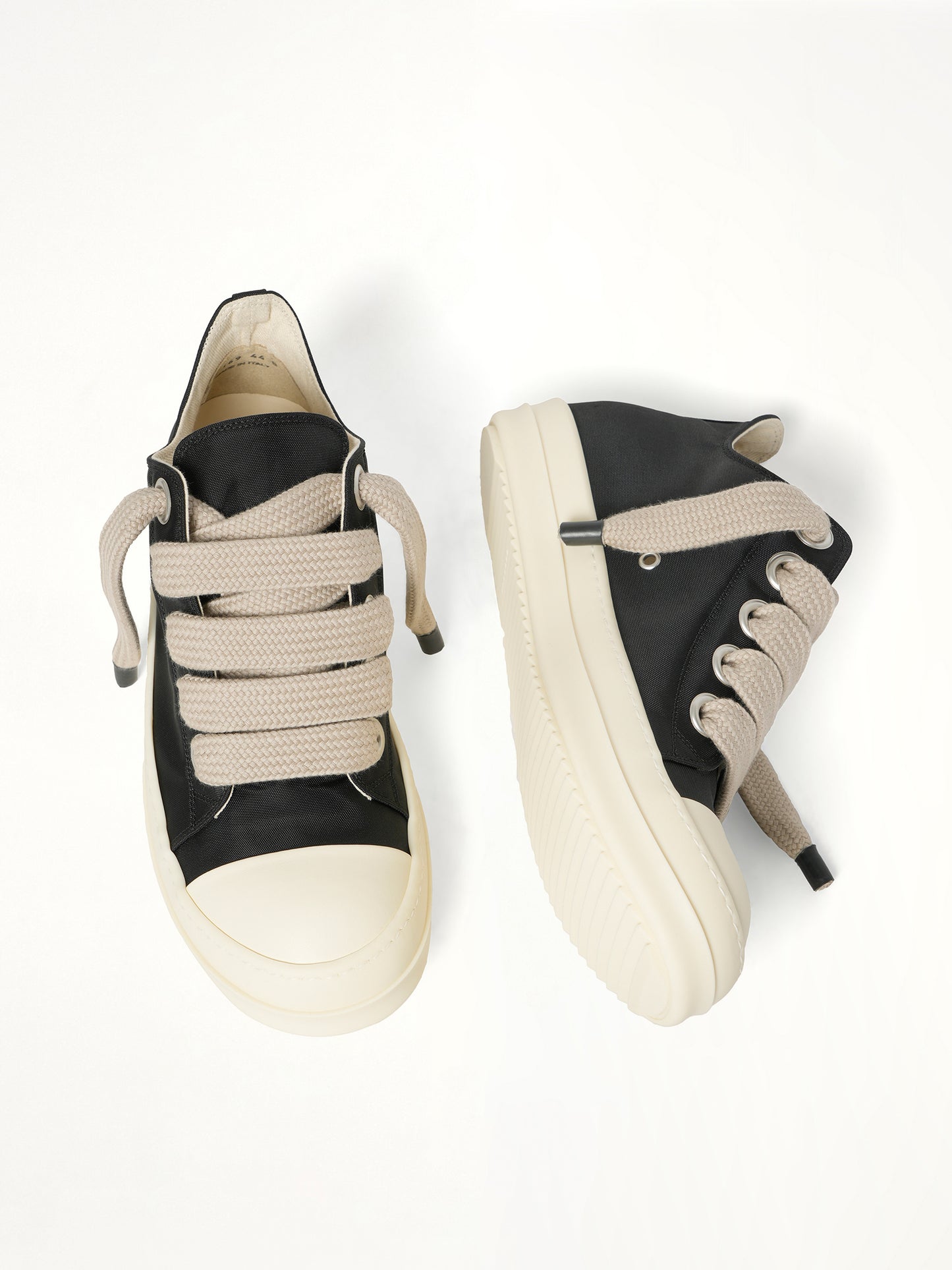 Nylon Jumbolace Sneaks in Black/Milk/Milk