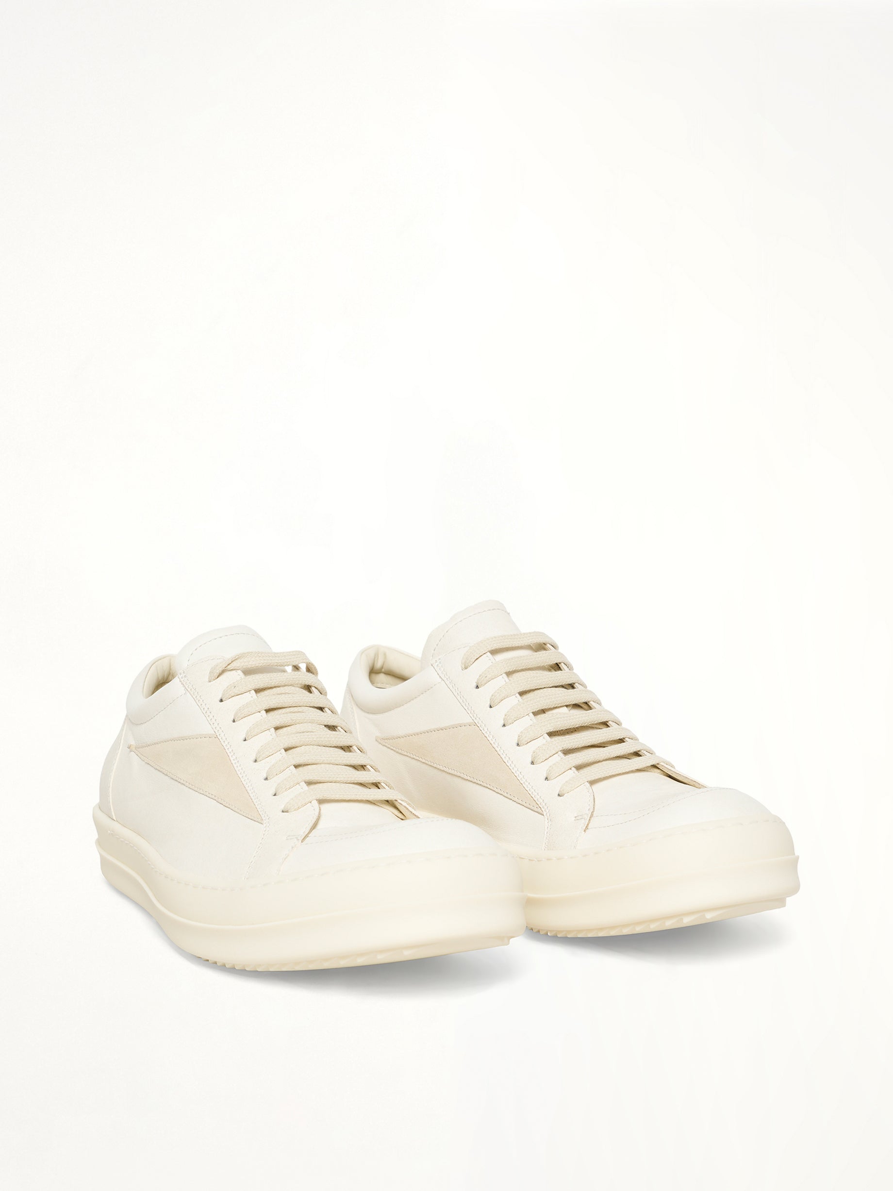 Vintage Sneaks in Milk/Milk/Milk Front View | RICK OWENS