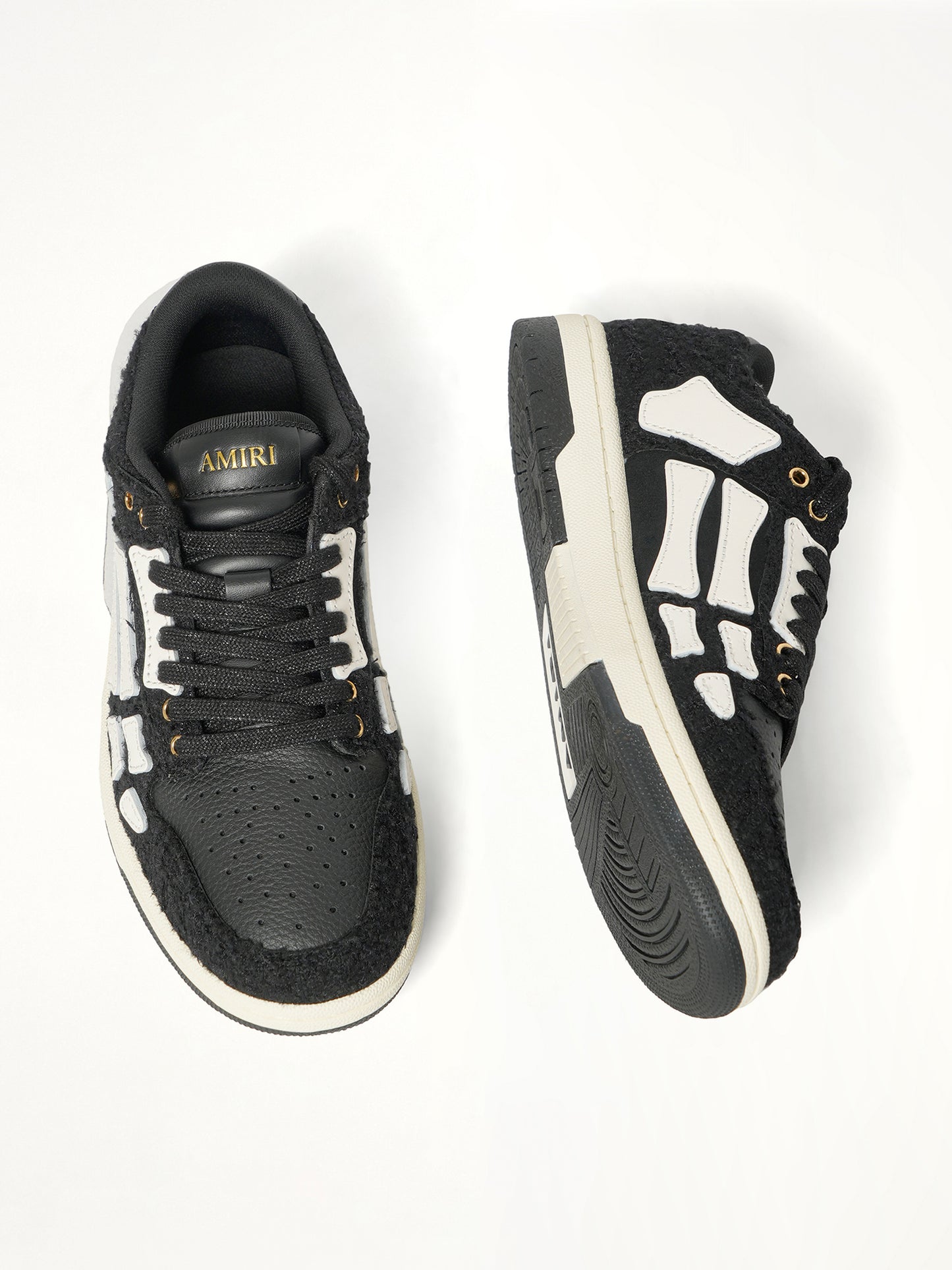 Boucle Skeleton Low Top Sneaker in Black