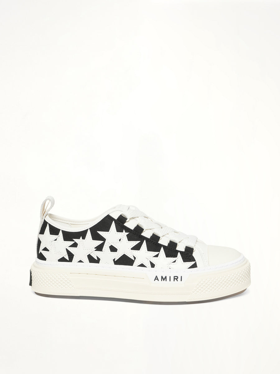 Stars Court Low Sneaker in Black Side View | AMIRI