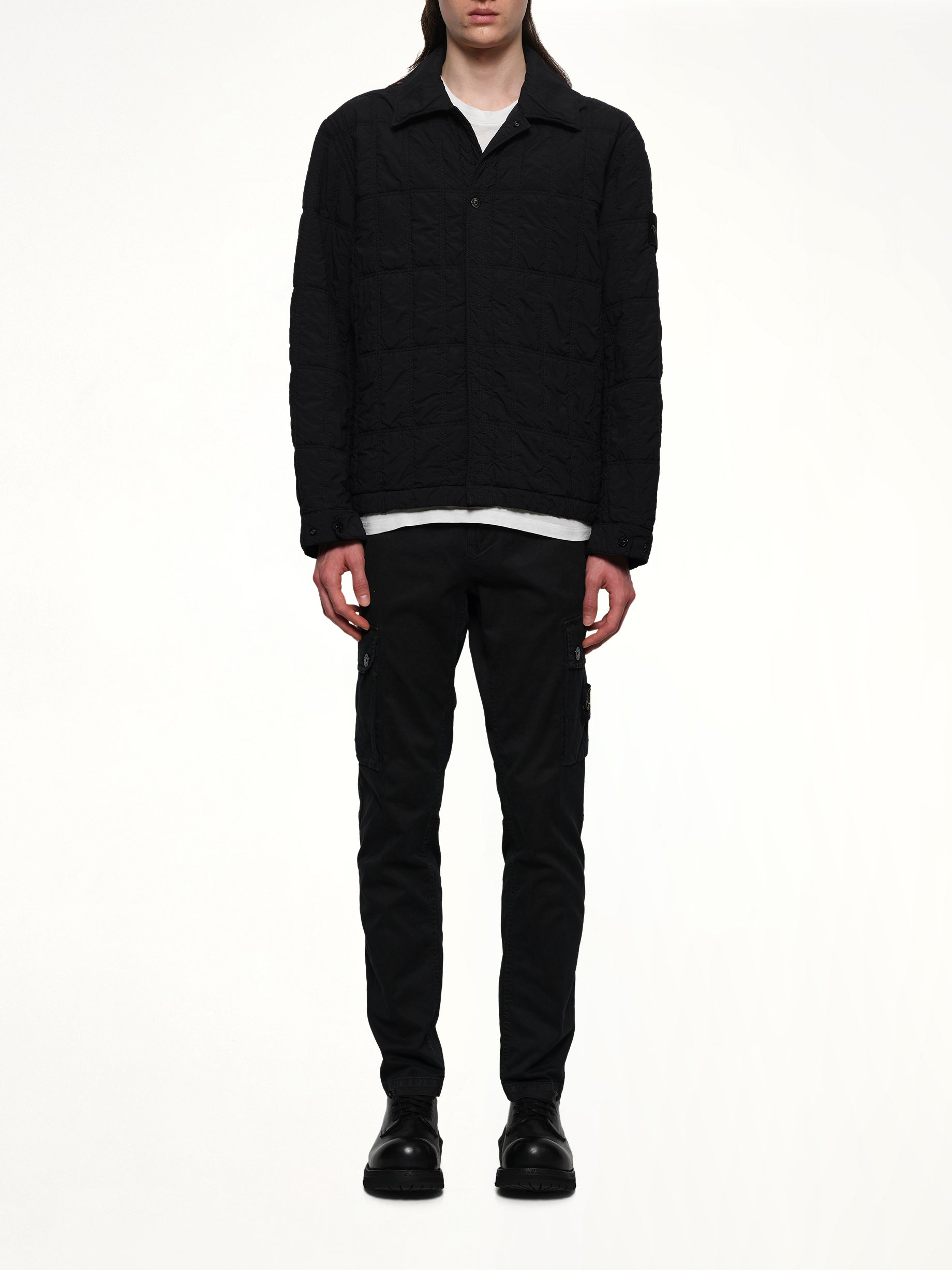 410009 Nylon Smerigliato Jacket in Black