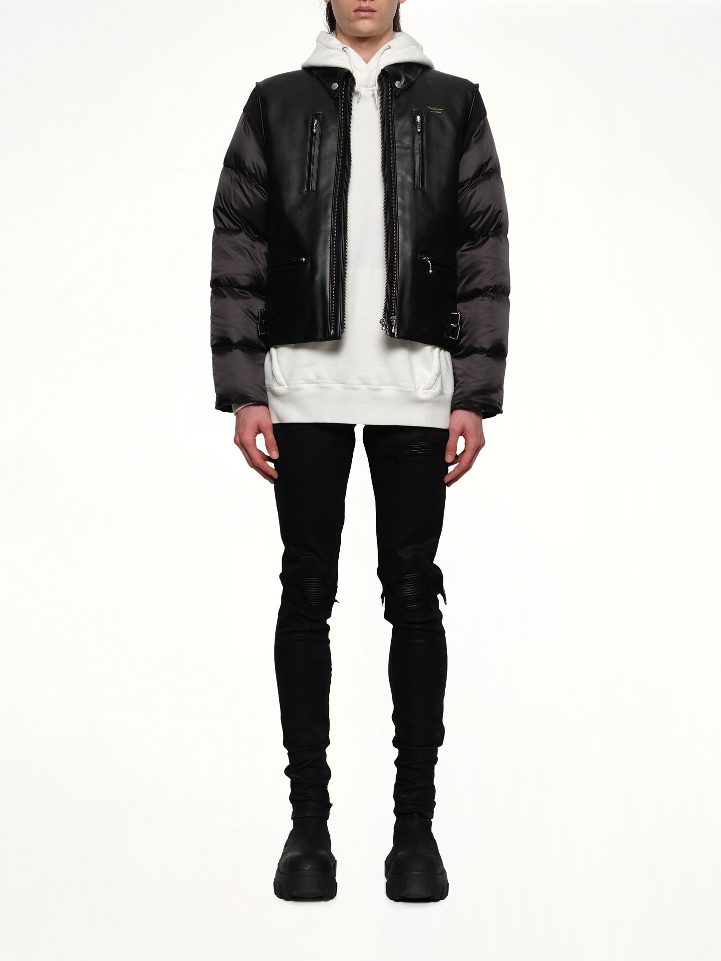 Vegan Leather Blouson in Black