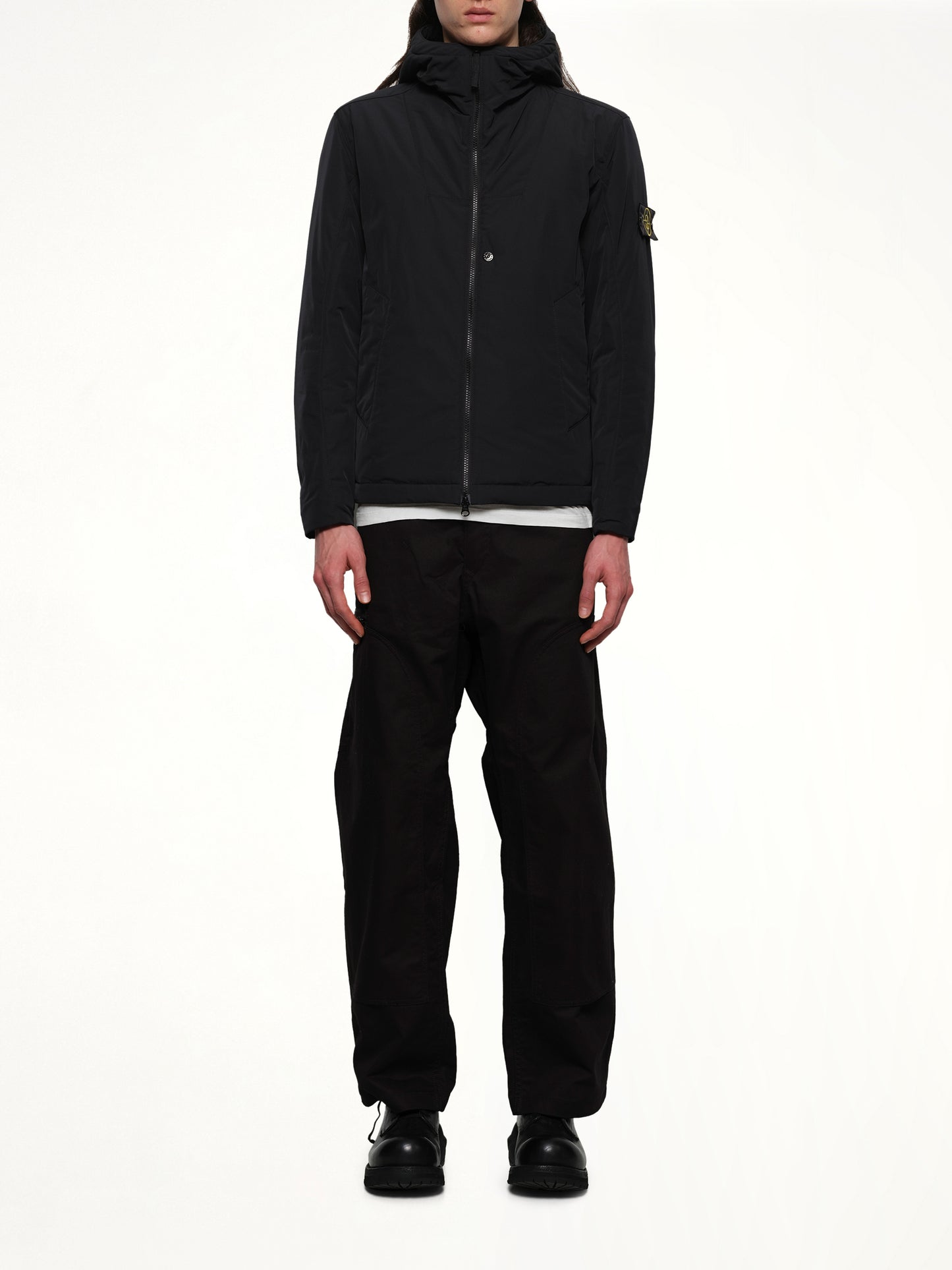 410004 Micro Twill Hooded Jacket in Black