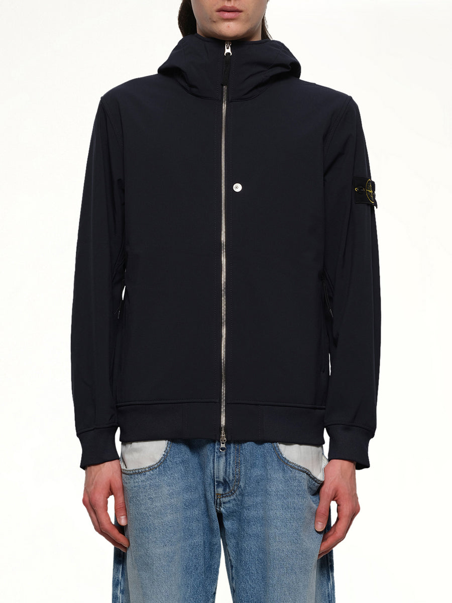 Q100004 Soft Shell Hooded Jacket in Navy
