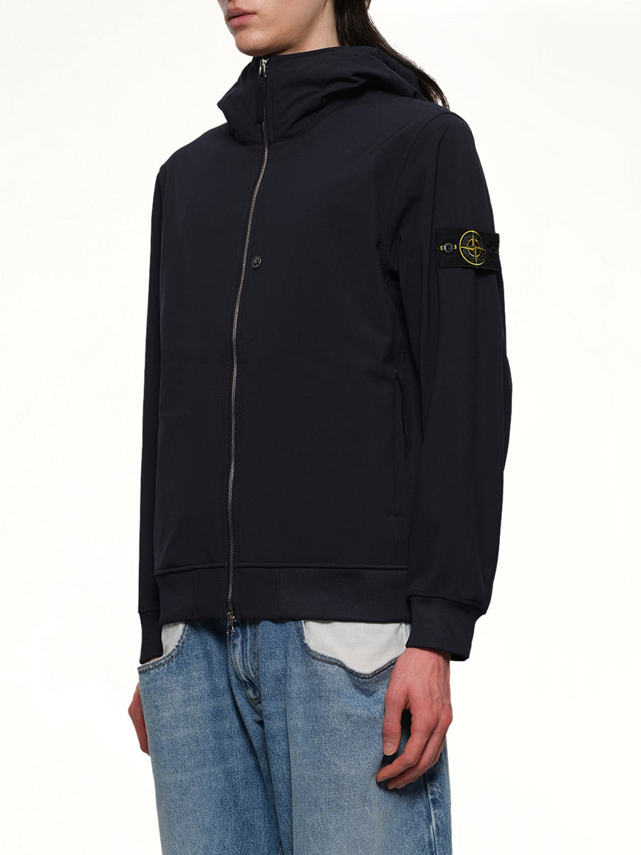 Q100004 Soft Shell Hooded Jacket in Navy