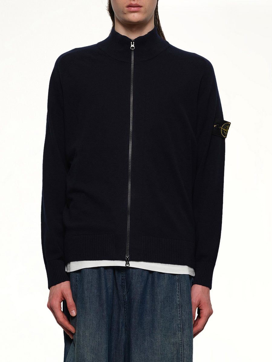 510004 Zip Knit Cardigan in Navy Blue