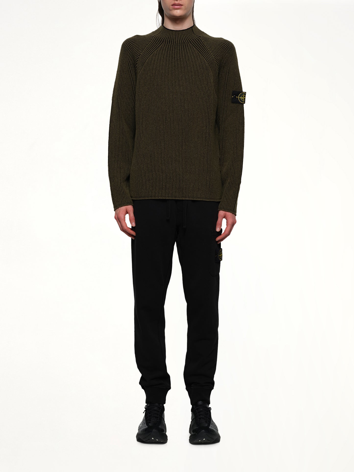 510002 Wool Crew Neck Sweater in Military Green