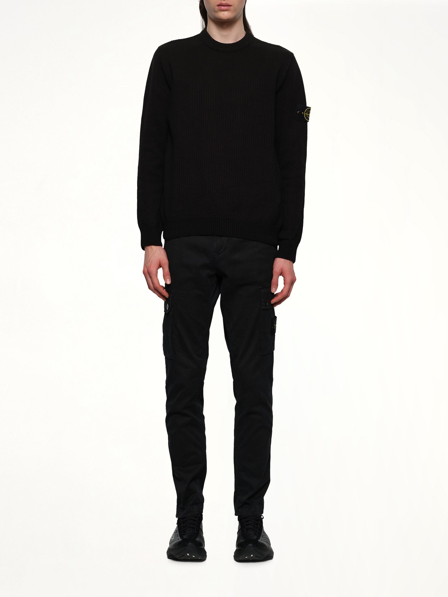 510004 Wool Crew Neck Sweater in Black