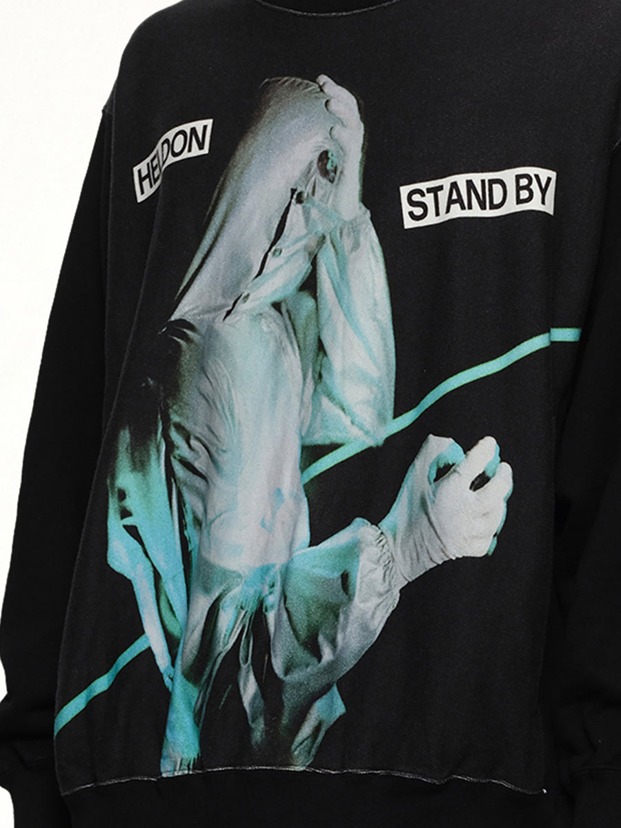 Heldon Stand By L/S T-Shirt in Black
