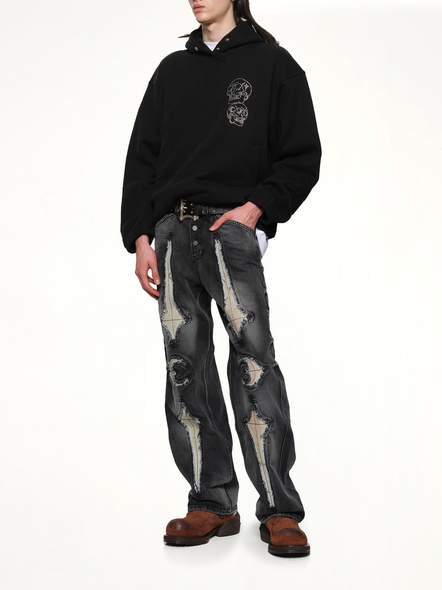 TC Angels Crystal Embellished Hoodie in Black