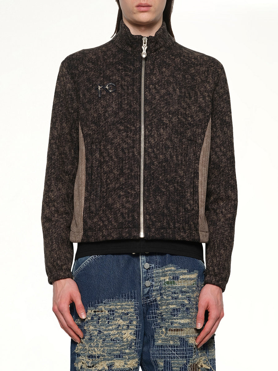 Devil Peace Patch Knit Jacket in Black