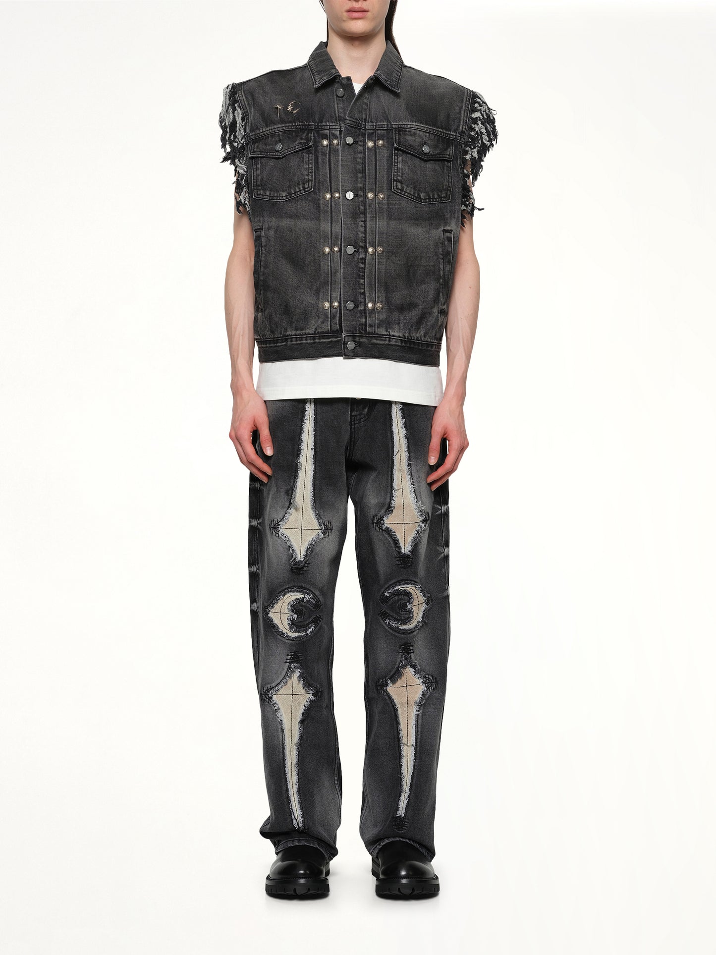 TC Angels Denim Vest in Black