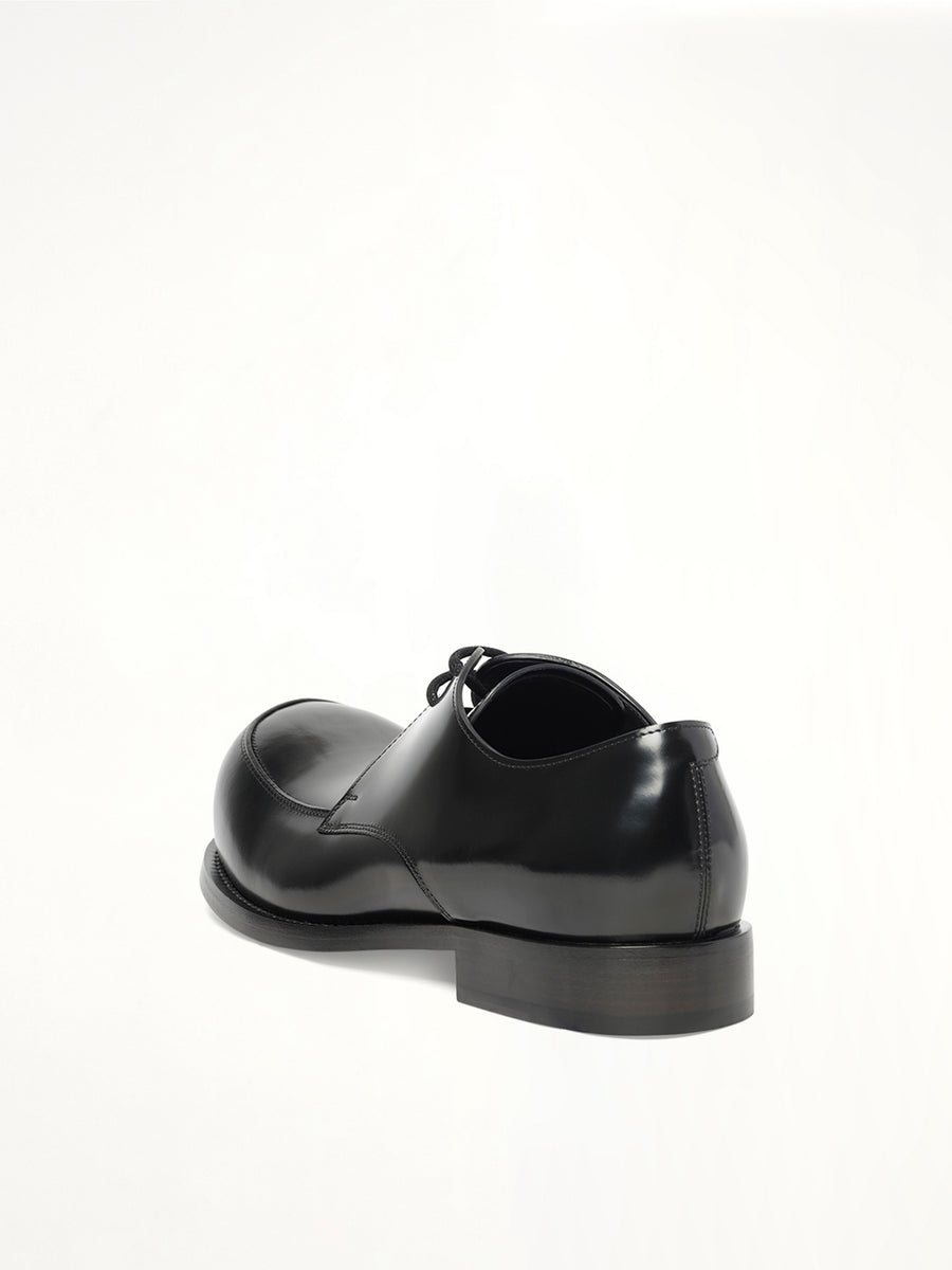 Round Toe Derby in Black Back View | MARNI