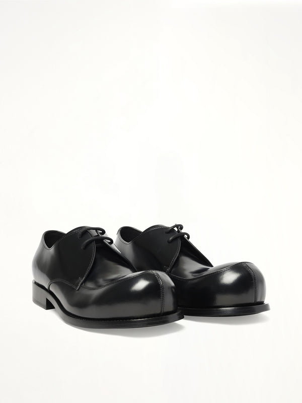 Round Toe Derby in Black Front View | MARNI