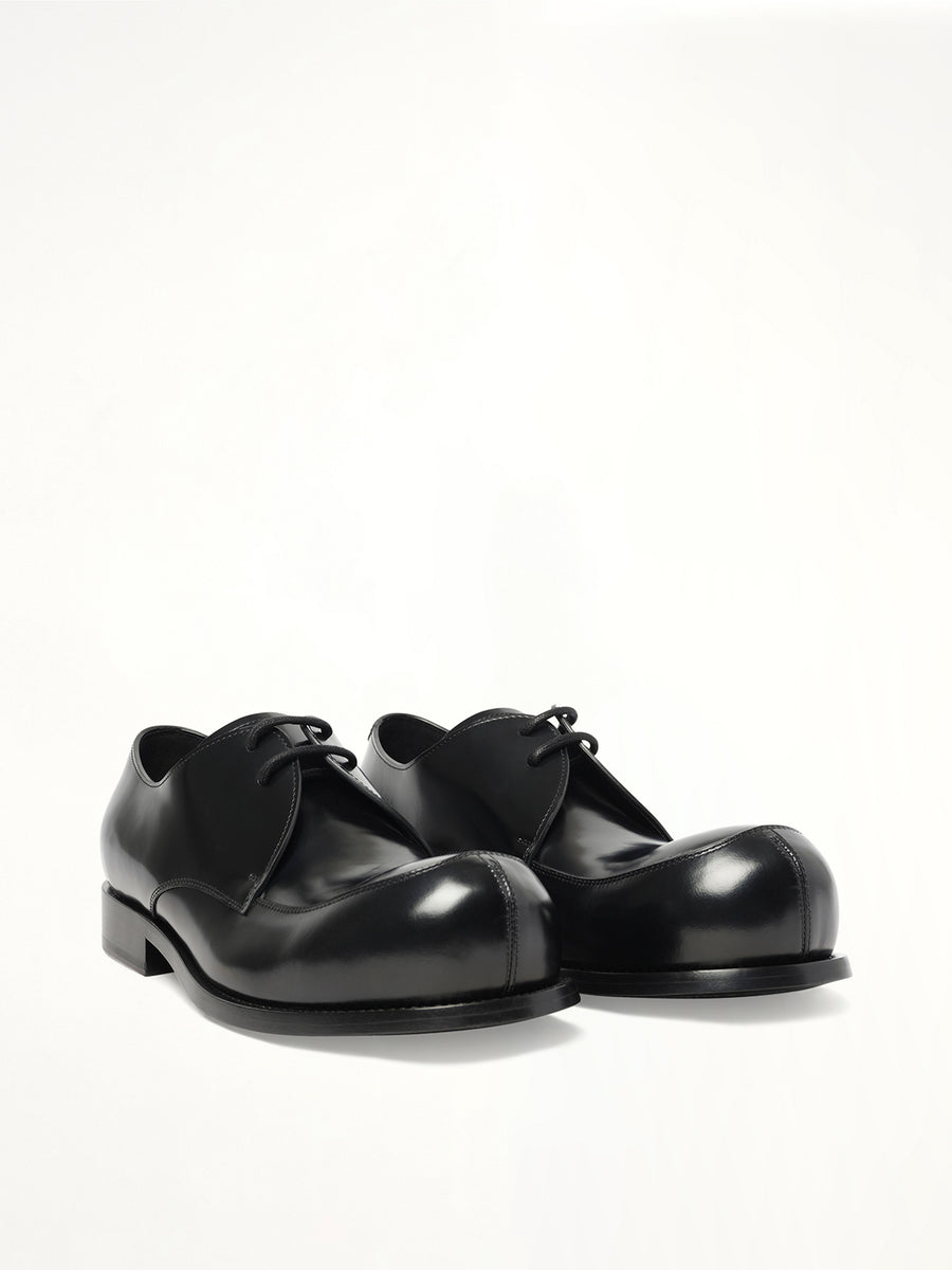 Round Toe Derby in Black Front View | MARNI