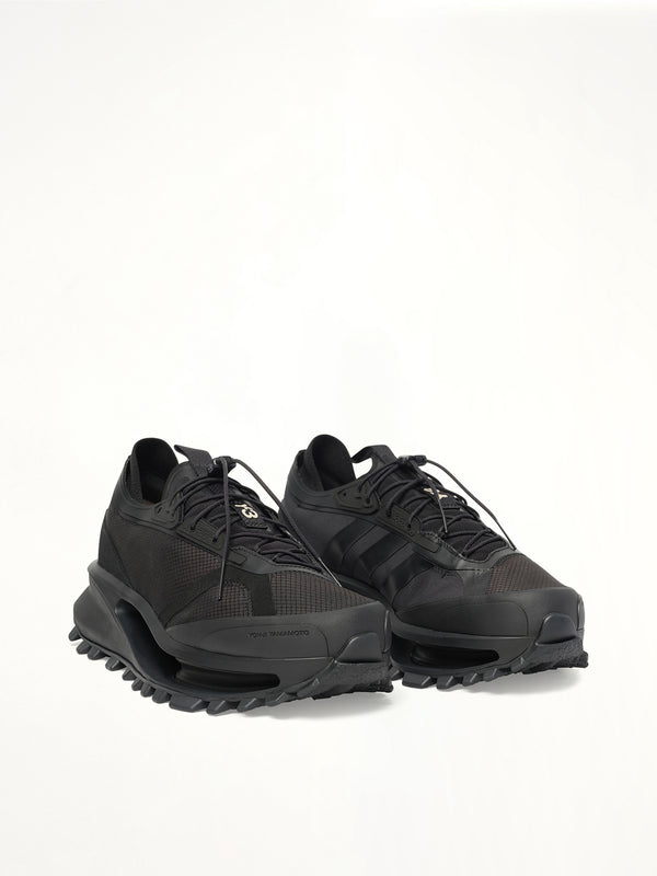 S-Gendo Run Sneaker in Black Front View | Y-3