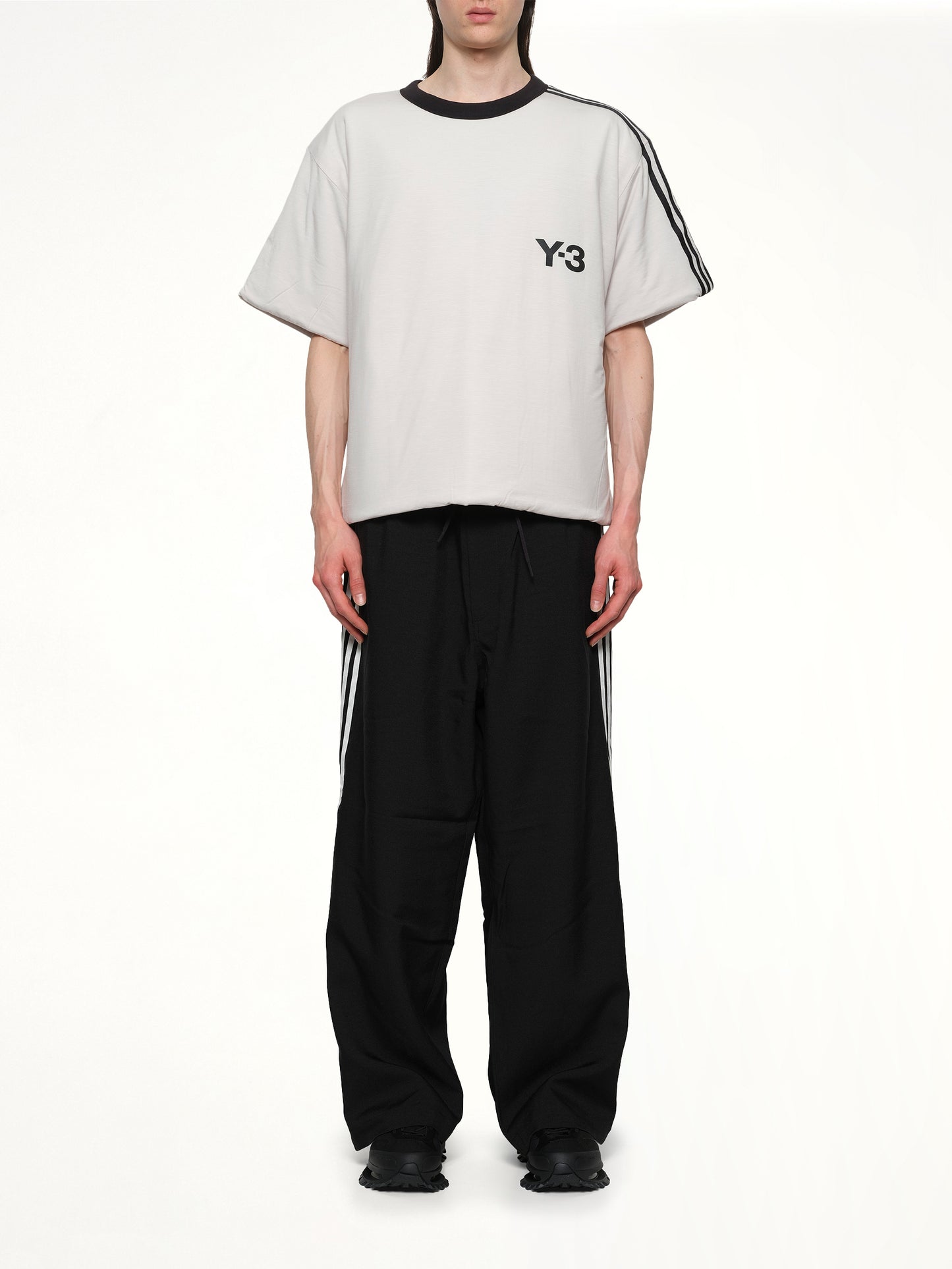 Padded Short Sleeve T-Shirt 3-Stripes in Grey