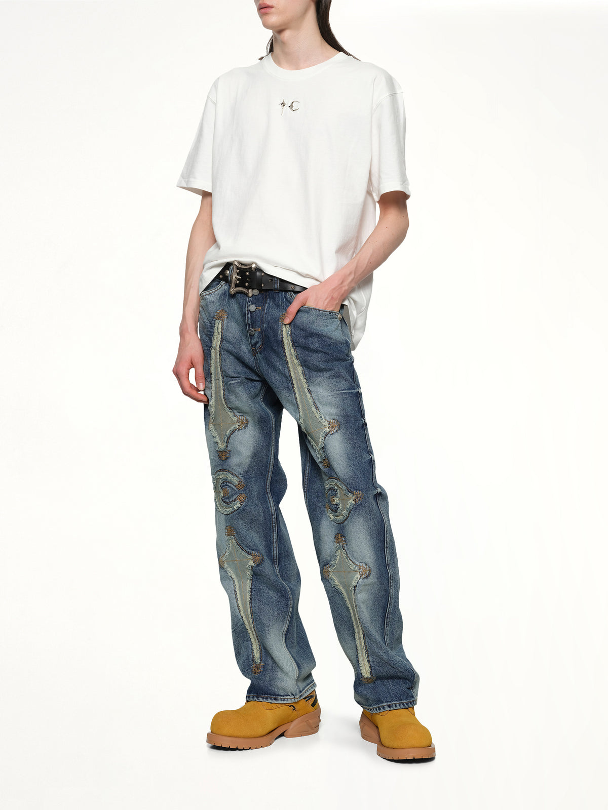 ホワイトのTCベーシックTシャツ