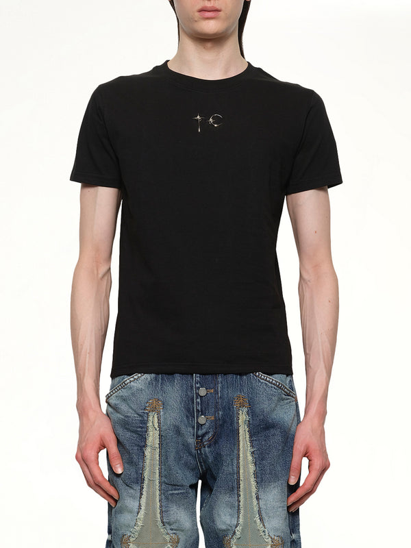 ブラックのTCスリムTシャツ