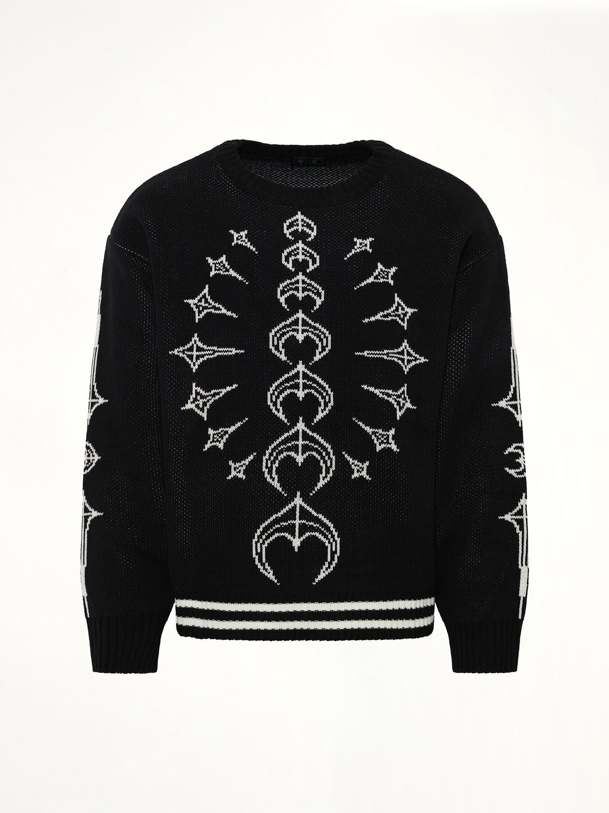 TC Bone Knit Sweater in Black/White