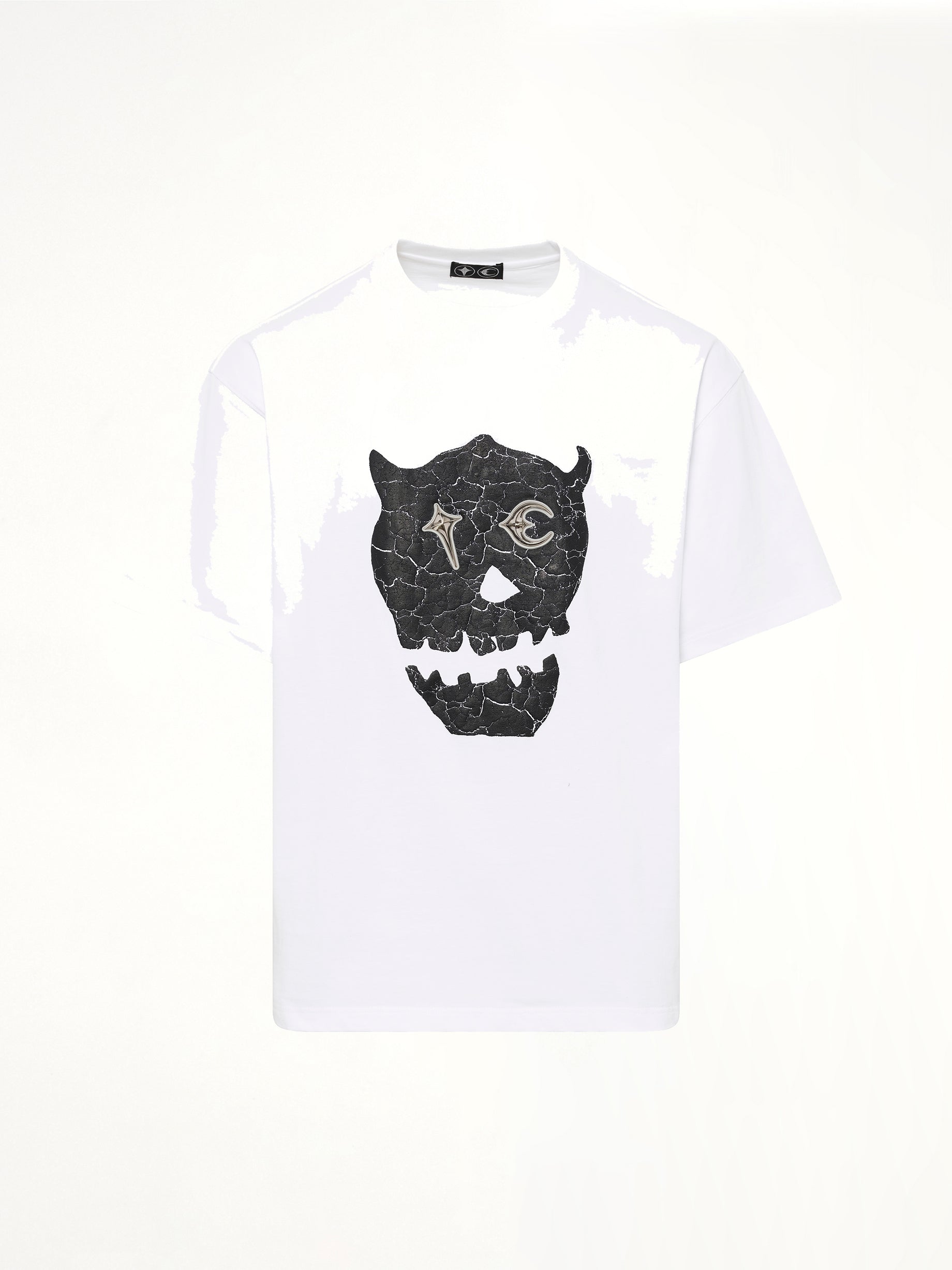 ホワイトのTCスカルTシャツ