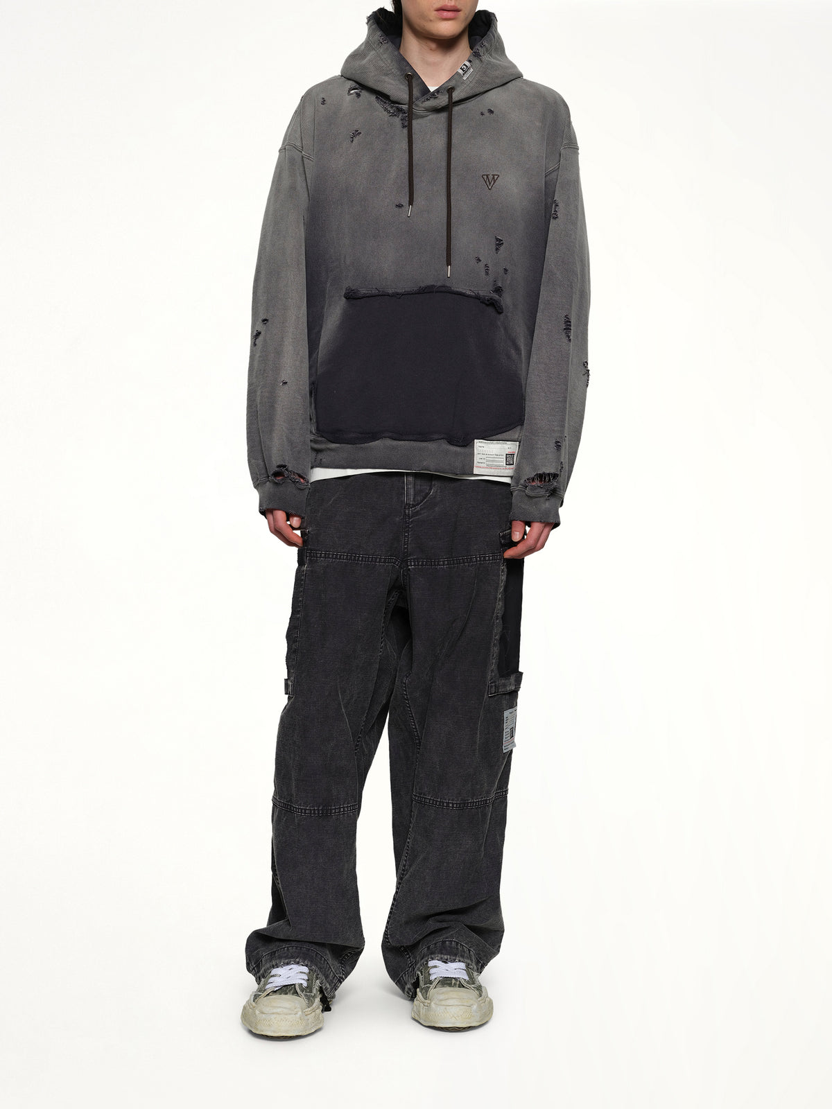 Sun Faded Hoodie in Black