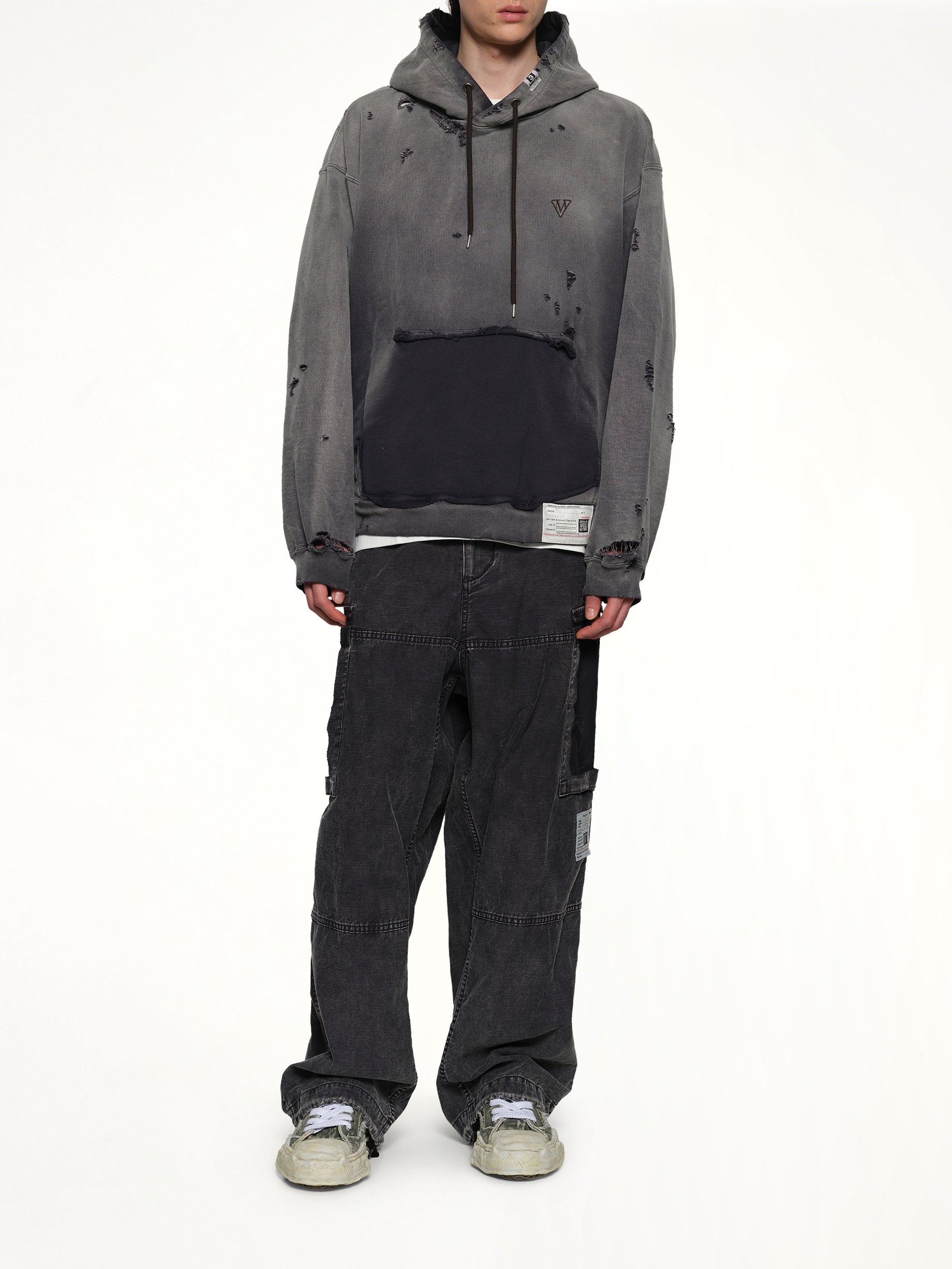 Sun Faded Hoodie in Black
