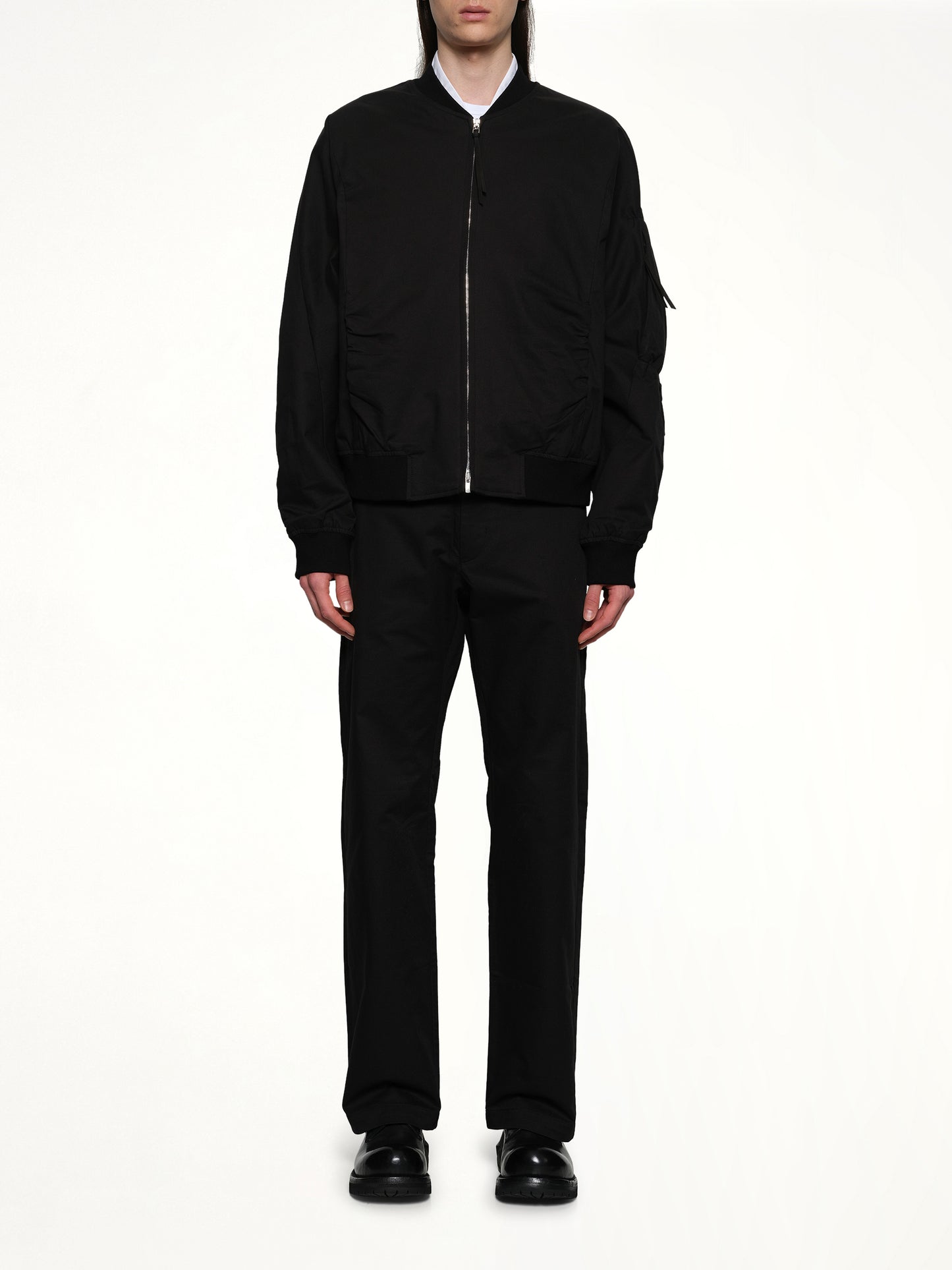 Shirring Bomber in Black