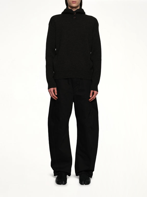 Hooded Sweater in Dark Espresso